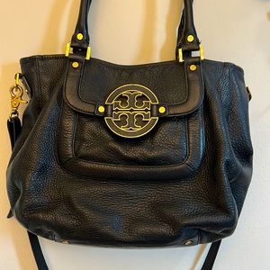 Authentic Tory Burch Black Leather Shoulder Bag